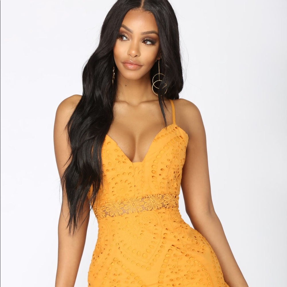 Sexy mustard dress